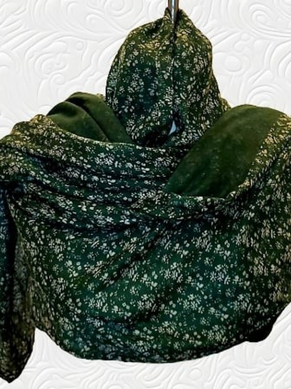 Forest Green Floral/Coutry Style Pattern| Large |Lightweight Scarf/Shawl